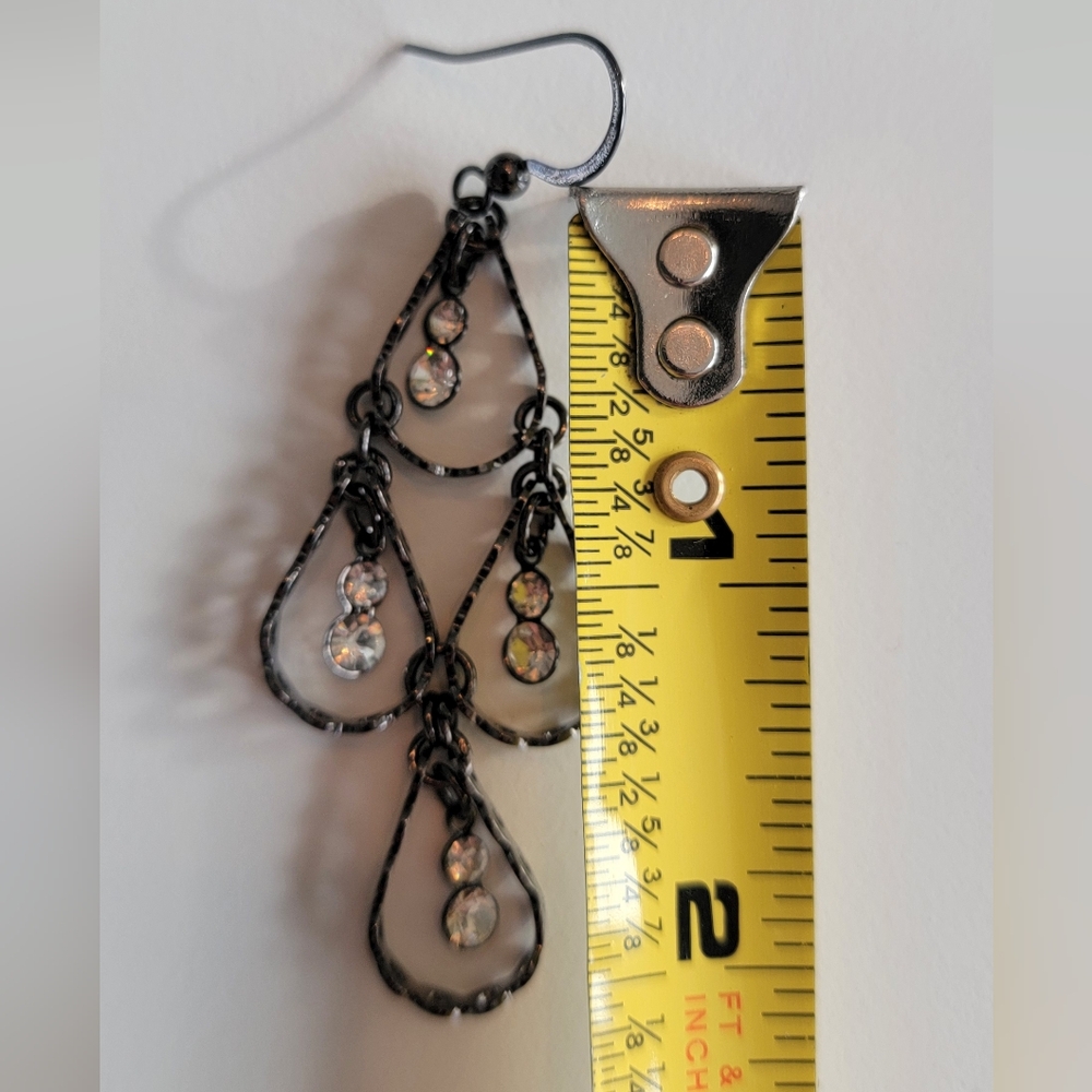 Dangle Earrings With Rhinestones - Picture 6 of 6